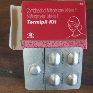 Termipil Kit tablet combikit contains two active medications: mifepristone and misoprostol. Mifepristone is an anti-hormone (anti-progestogen) that blocks the action of progesterone, a hormone that a woman needs to continue being pregnant